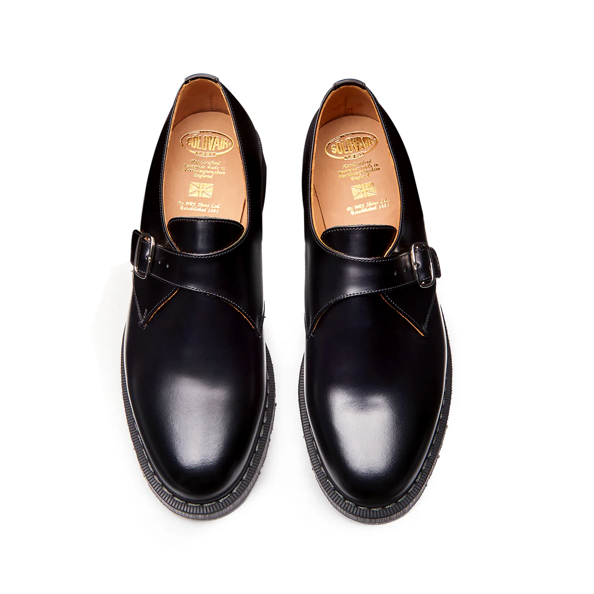Black Hi-Shine Single Buckle Monk Shoe - Image 4