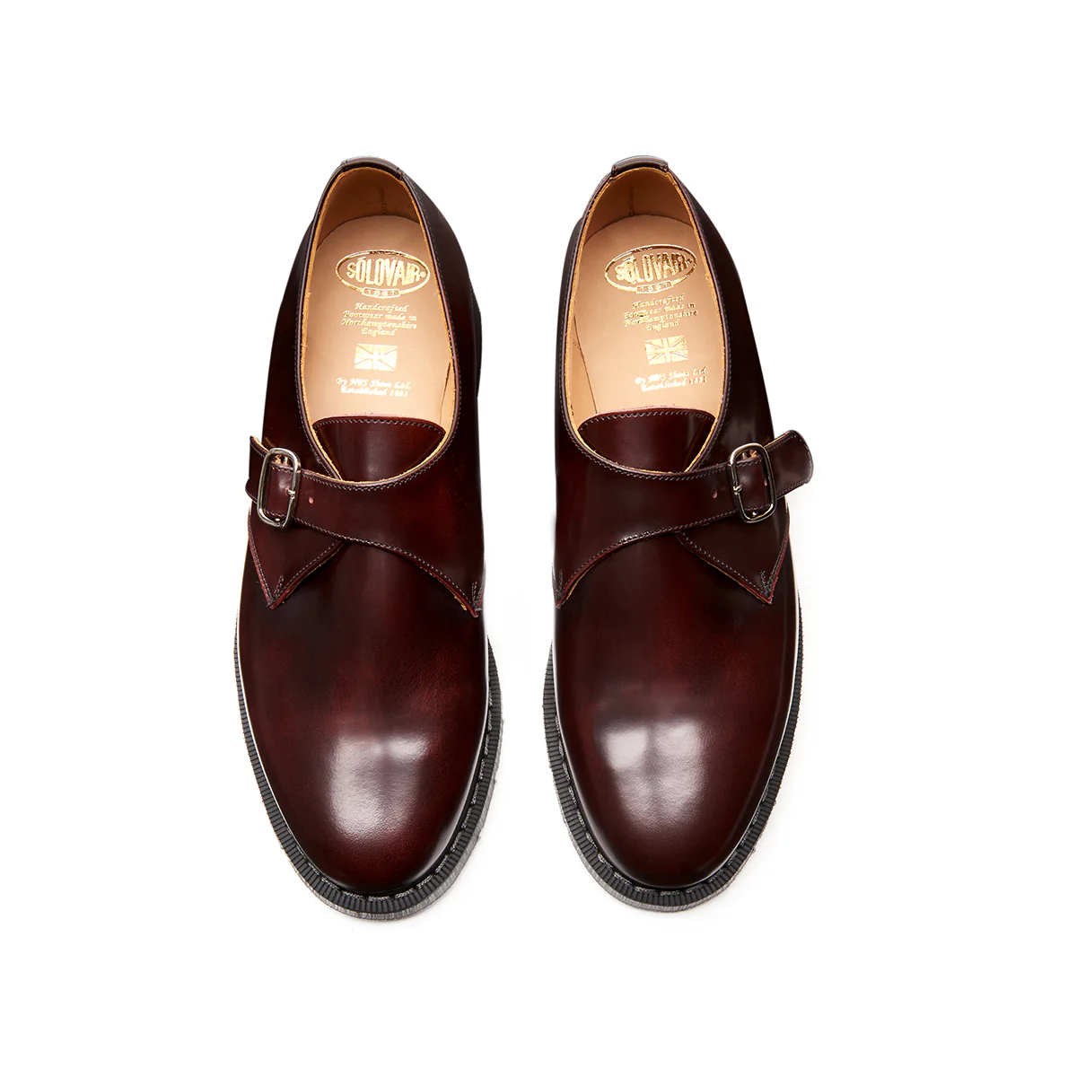 Burgundy Rub-Off Single Buckle Monk Shoe - Image 4