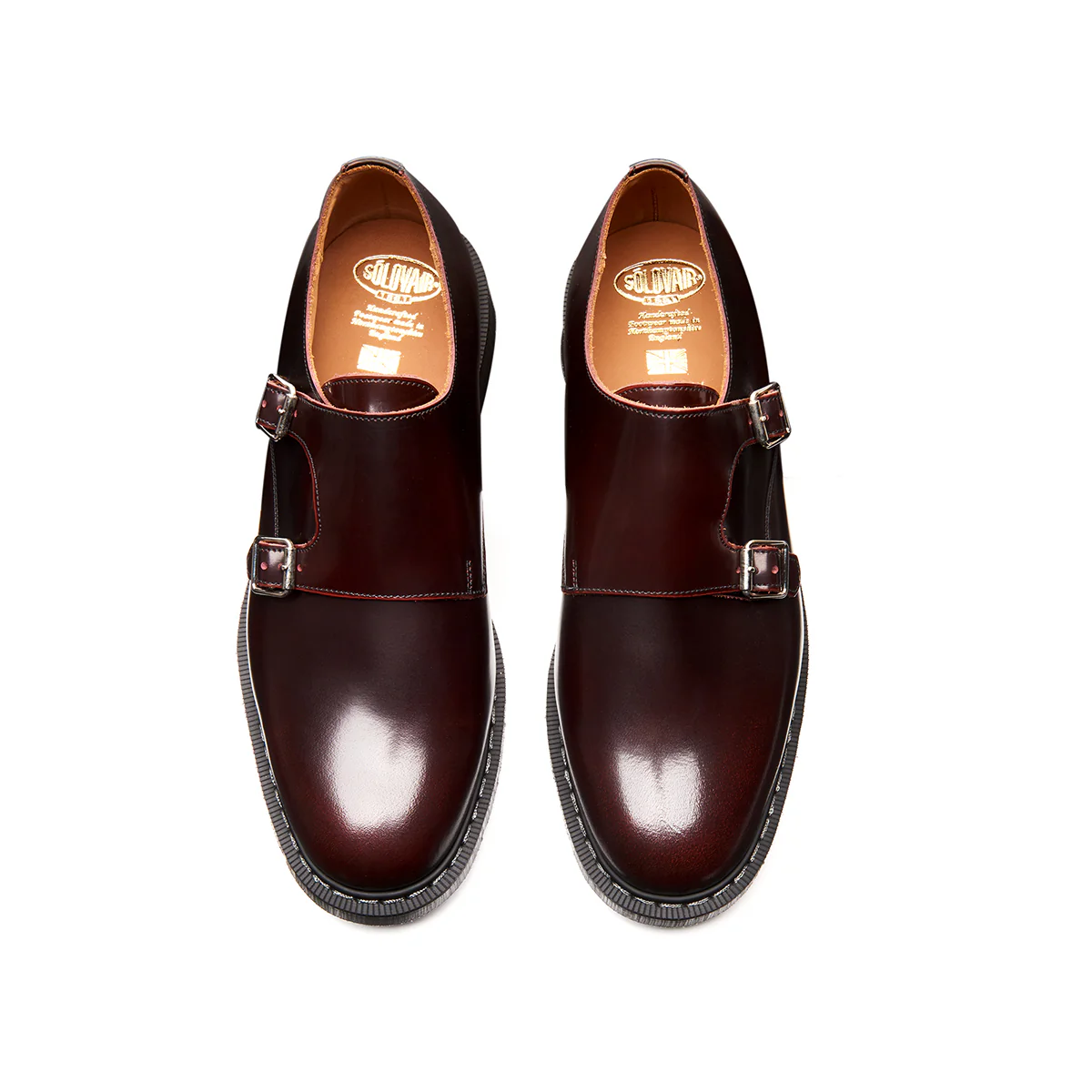 Burgundy Rub-Off Double Buckle Monk Shoe - Image 4