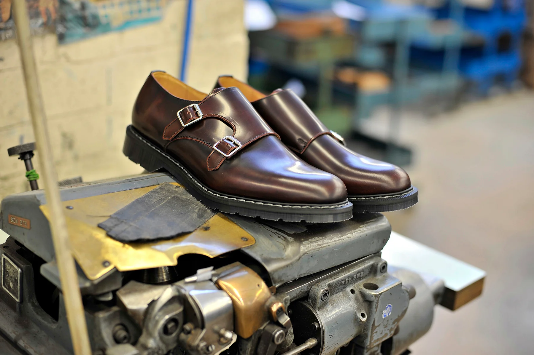 Burgundy Rub-Off Double Buckle Monk Shoe - Image 5