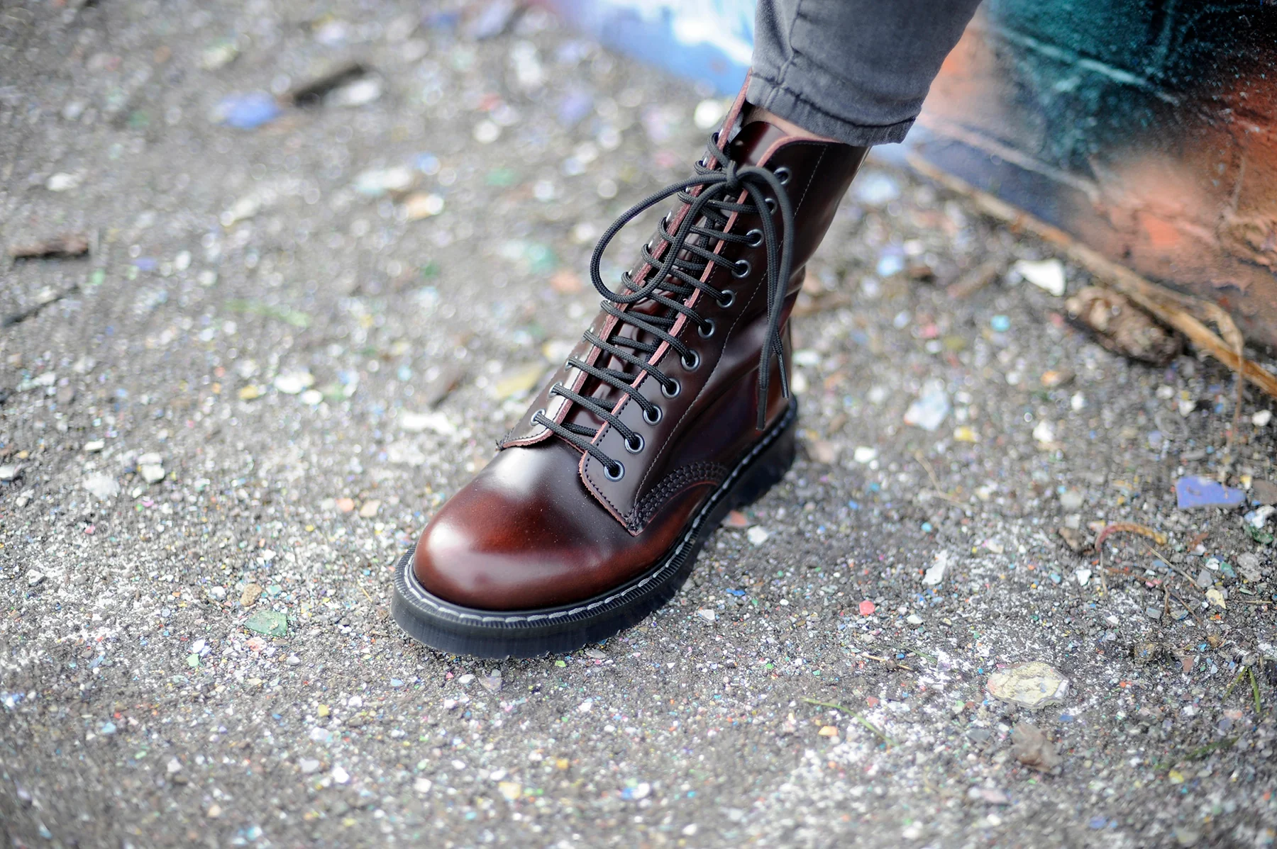 Burgundy Rub-Off 11 Eye Derby Boot - Image 5