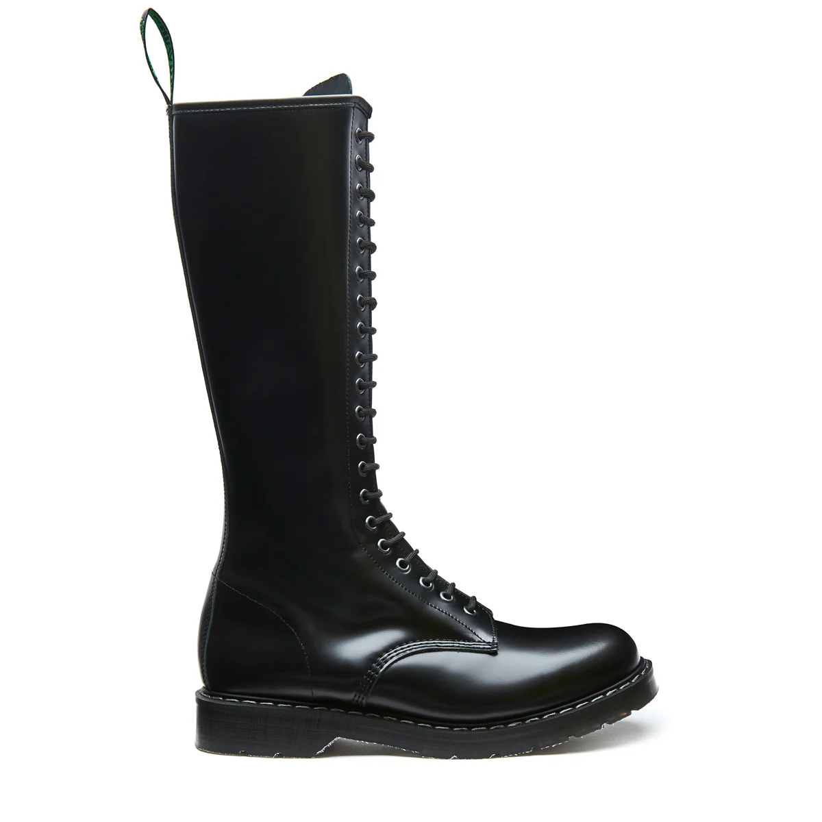 Black Hi-Shine 20 Eye Zip Derby Boot - Image 3