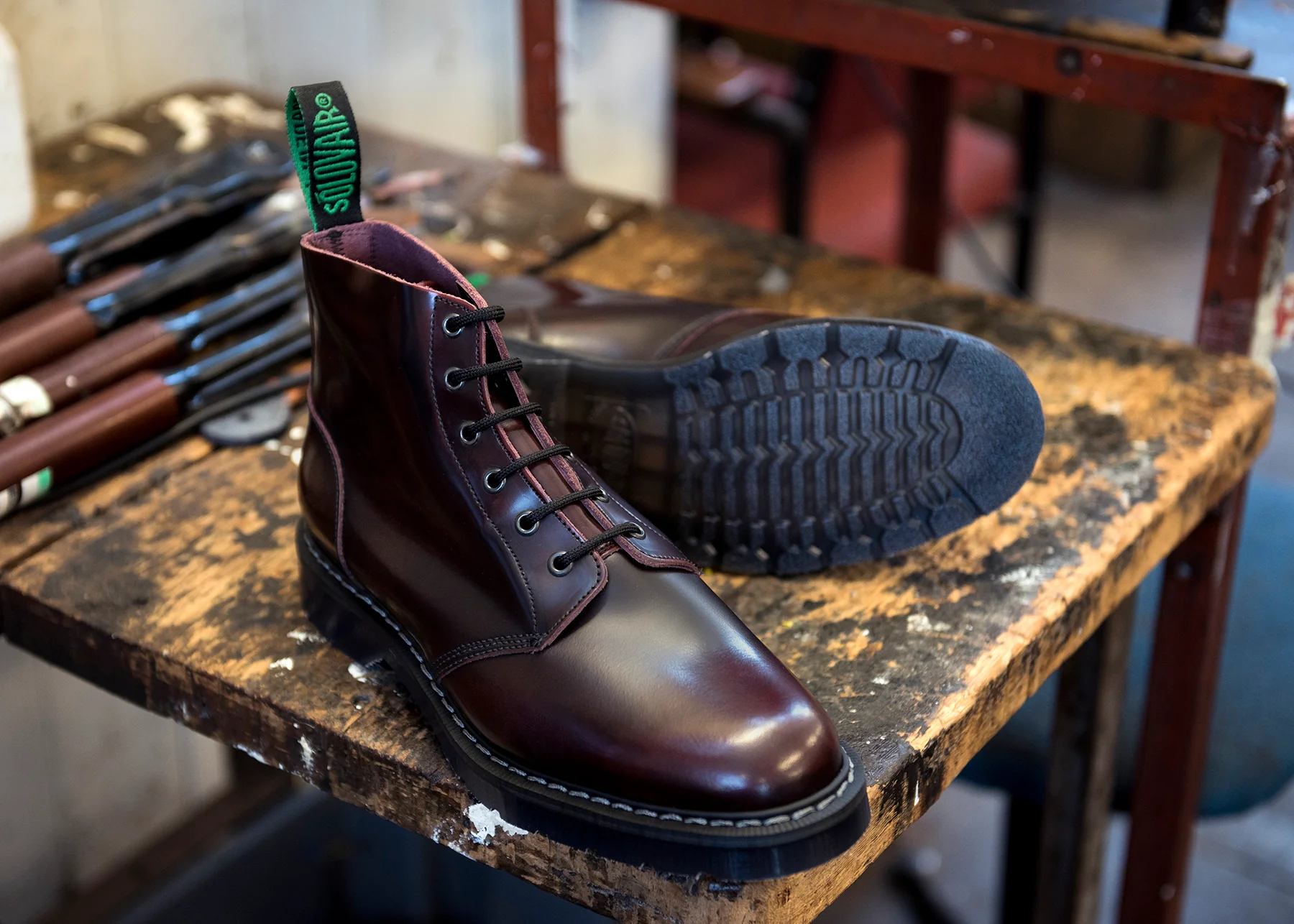 Burgundy Rub-Off 6 Eye Astronaut Boot - Image 5