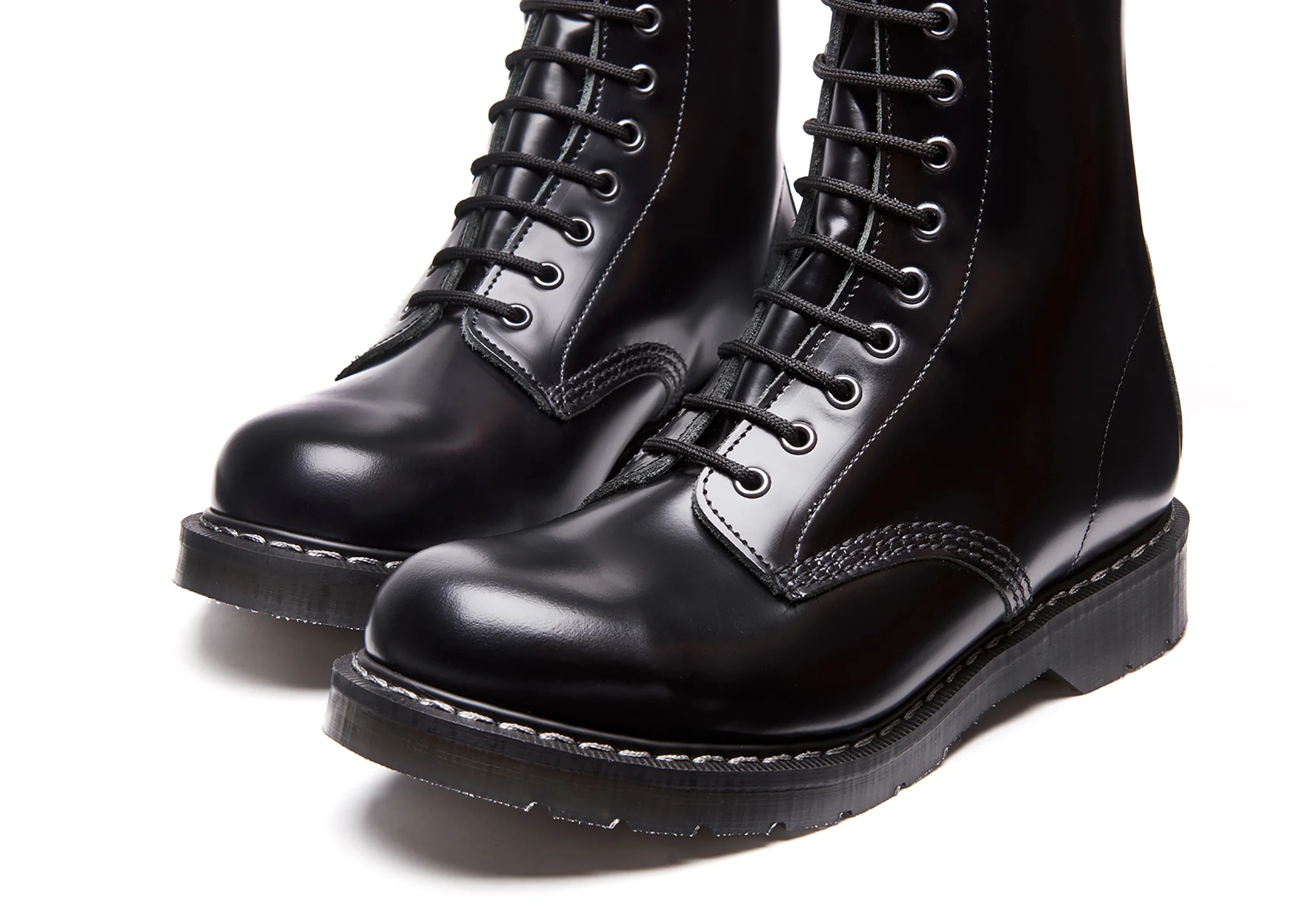 Black Hi-Shine 8 Eye Derby Boot - Image 4