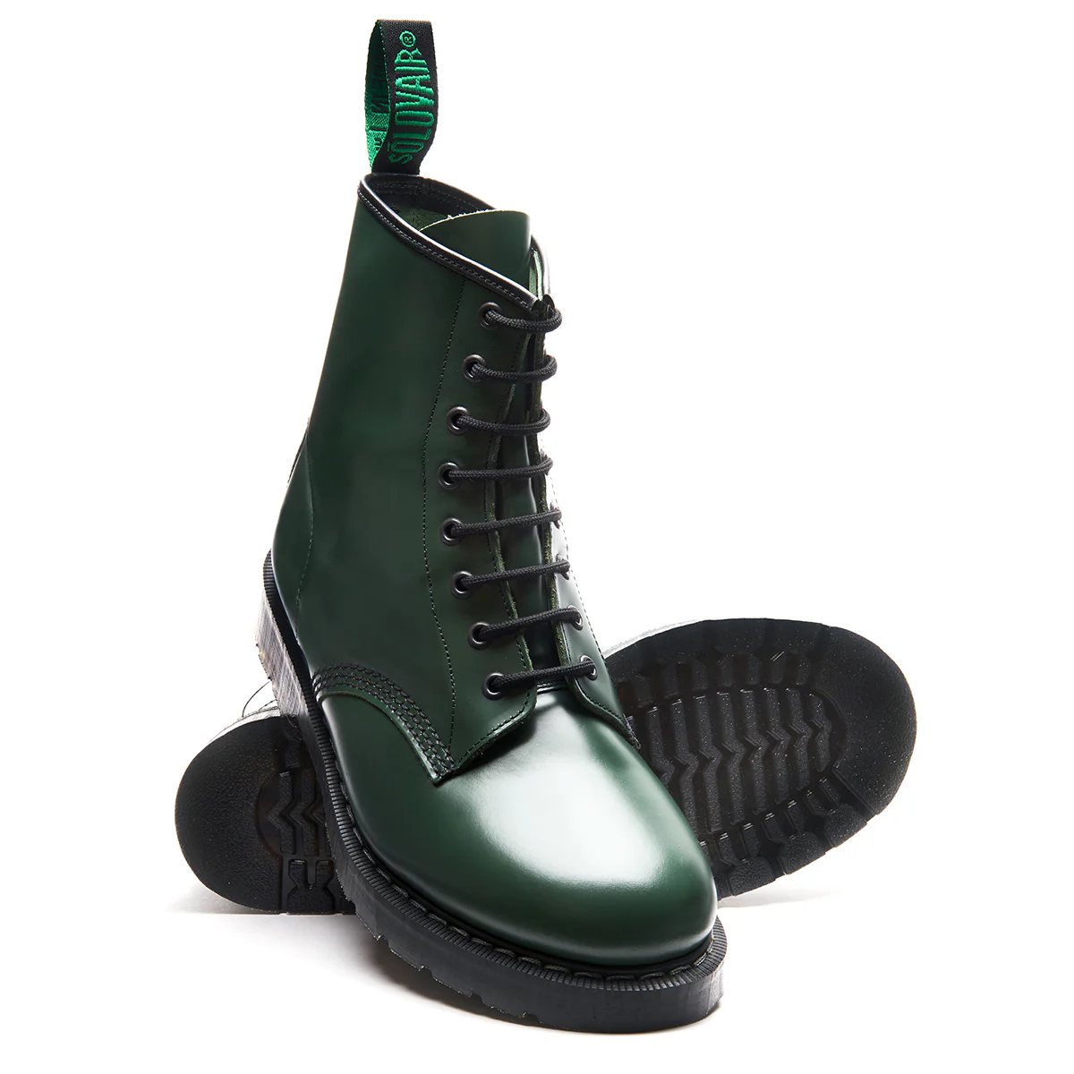 Green Hi-Shine 8 Eye Derby Boot - Image 3