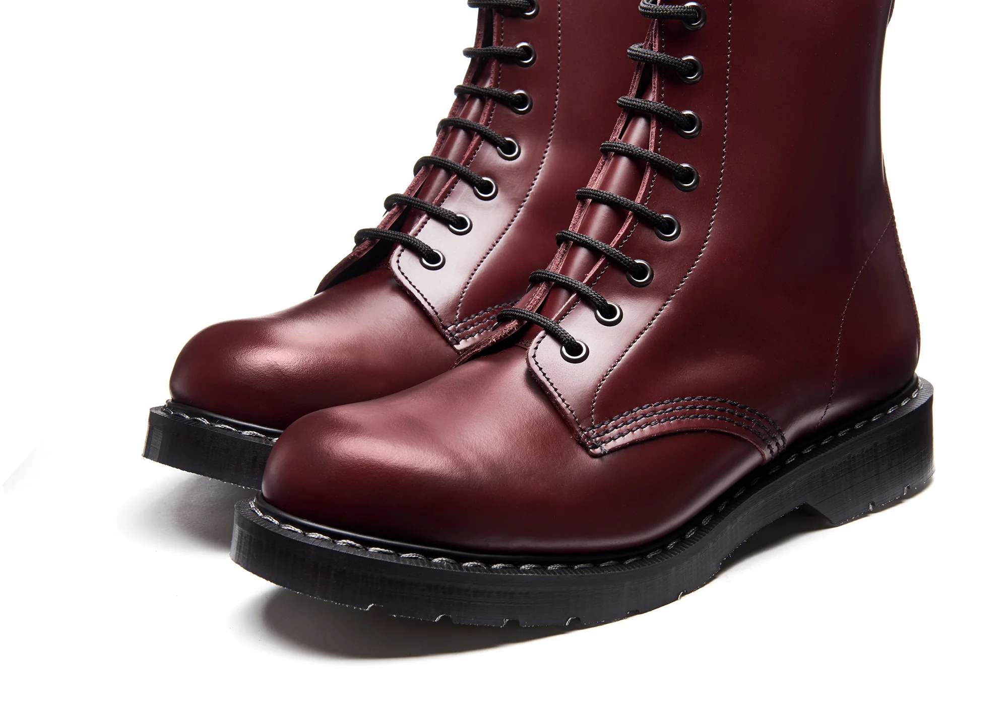 Oxblood Hi-Shine 8 Eye Derby Boot - Image 4